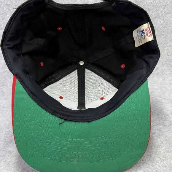 Vintage KC Caps Lucky Hat Red Black One Size Snapback Fishing Hook - Picture 9 of 9